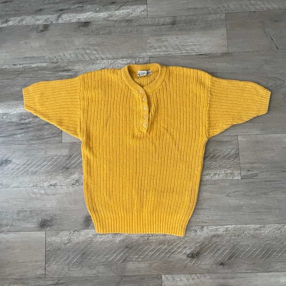 Vintage Sergio Valente Women’s Yellow Sweater button up Size 40